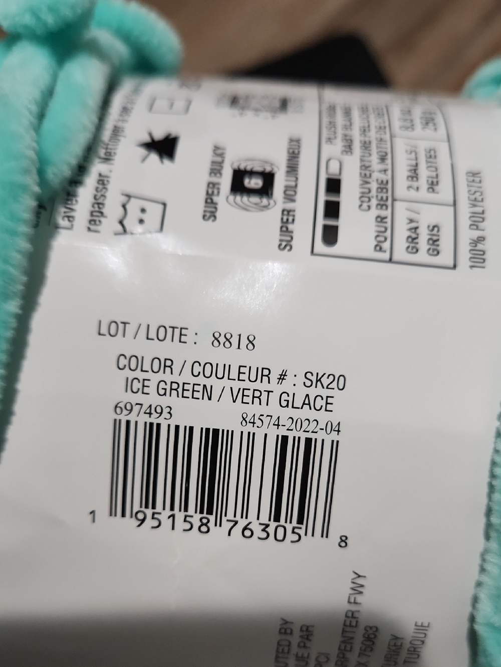 Loop & Threads Chenille Home Slim Chenille Yarn - Ice Green - Picture 5 of 6